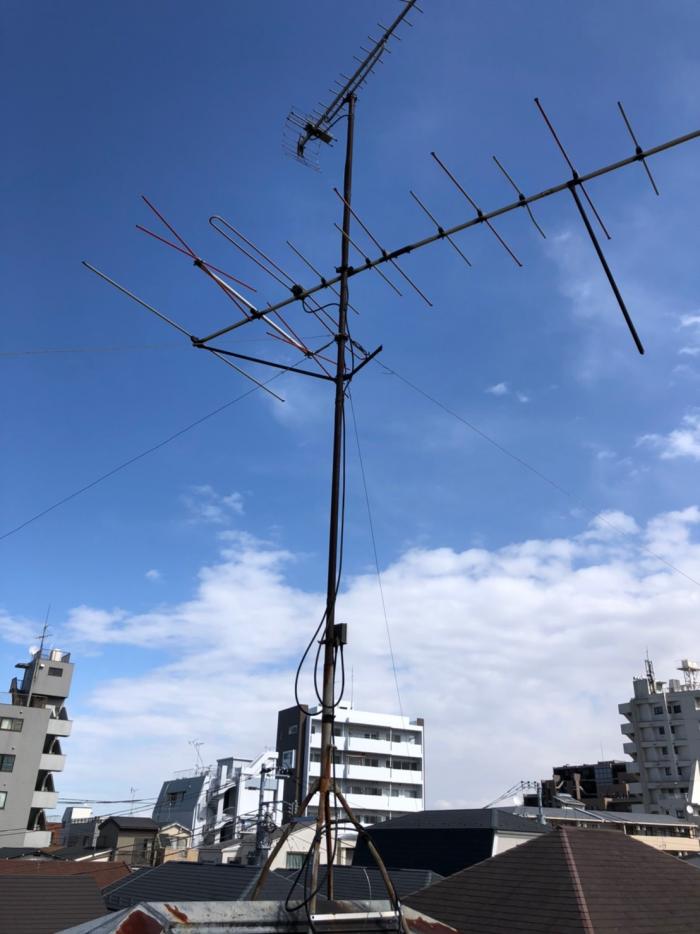 北区西ヶ原|UHFアンテナ+BSアンテナ工事