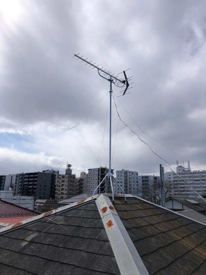 北区西ヶ原|UHFアンテナ+BSアンテナ工事