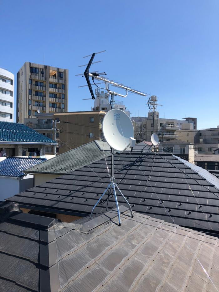 北区西ケ原|UHFアンテナ+BSアンテナ工事