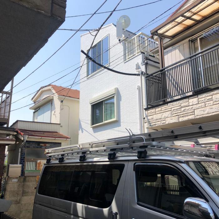 大田区蒲田本町|デザインアンテナ+BSアンテナ工事