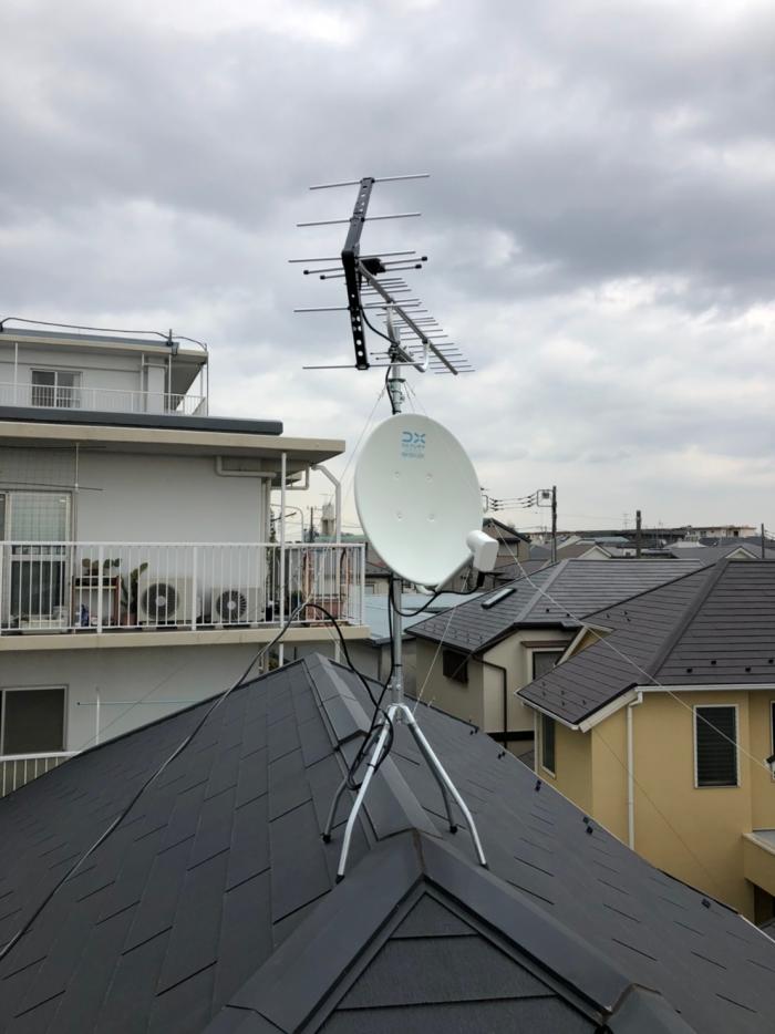 西東京市泉町|UHFアンテナ+BSアンテナ工事