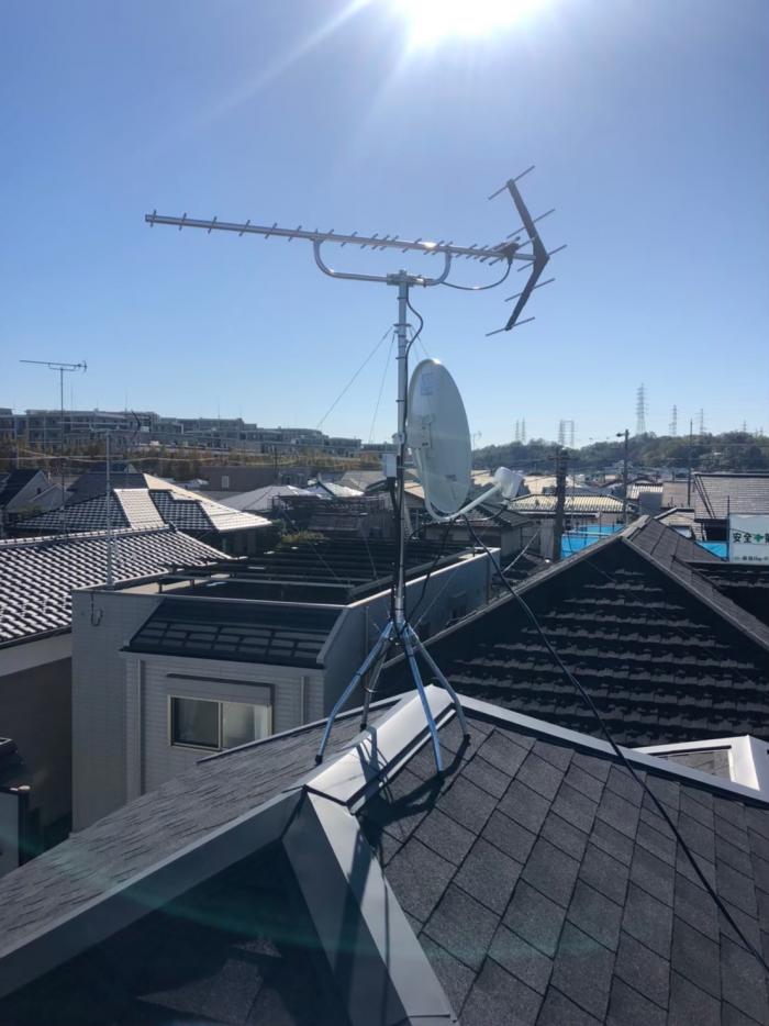 さいたま市緑区大間木|UHFアンテナ+BSアンテナ工事