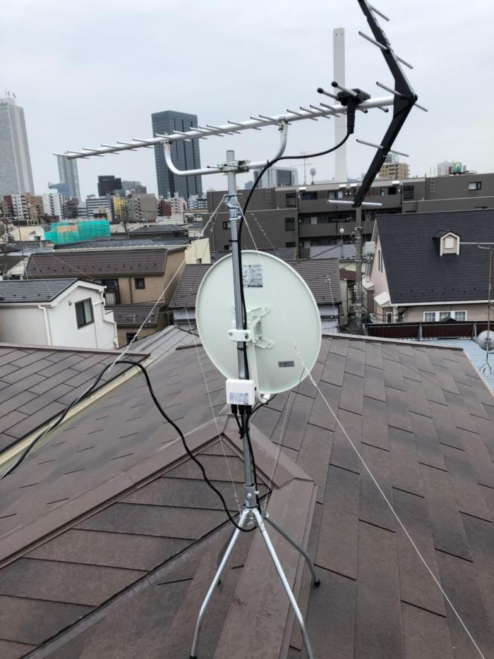豊島区上池袋|UHFアンテナ+BSアンテナ工事