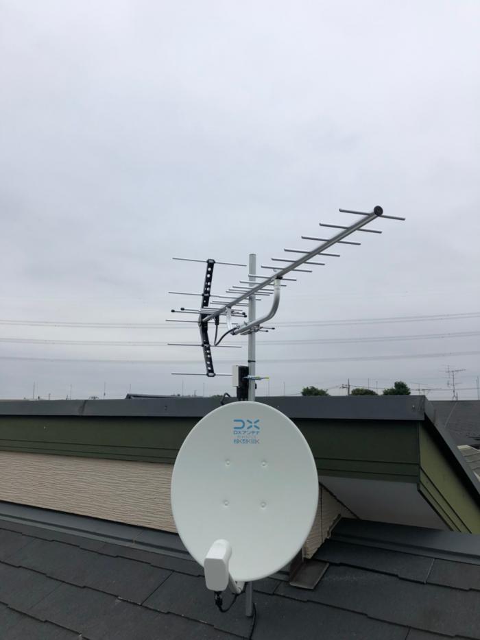 さいたま市中央区大戸|UHFアンテナ+BSアンテナ工事