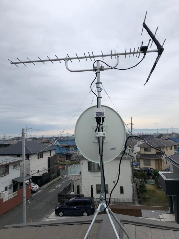 行田市深水町|UHFアンテナ+BSCSアンテナ工事