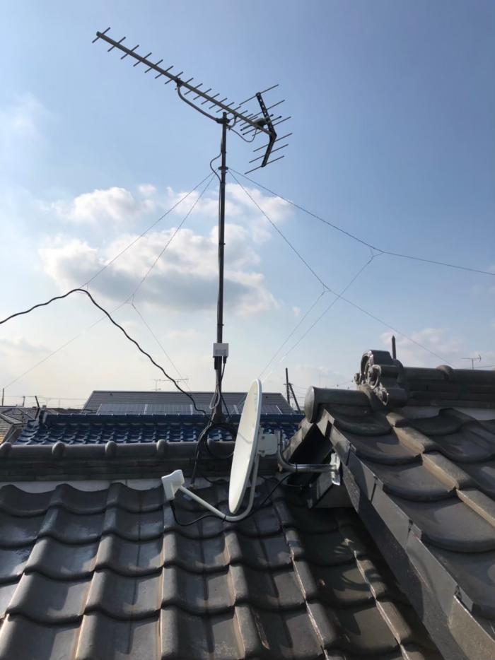 草加市新栄|BS/CSアンテナ追加工事