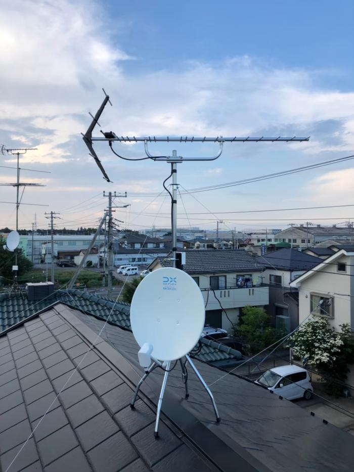 飯能市双柳|UHFアンテナ+BS/CSアンテナ工事