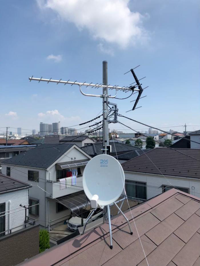 江戸川区南篠崎町|UHFアンテナ+BS/CSアンテナ工事