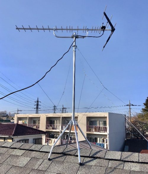八王子市中野上町 コグマホームの新築戸建て 地デジ八木アンテナ設置工事 あさひアンテナ