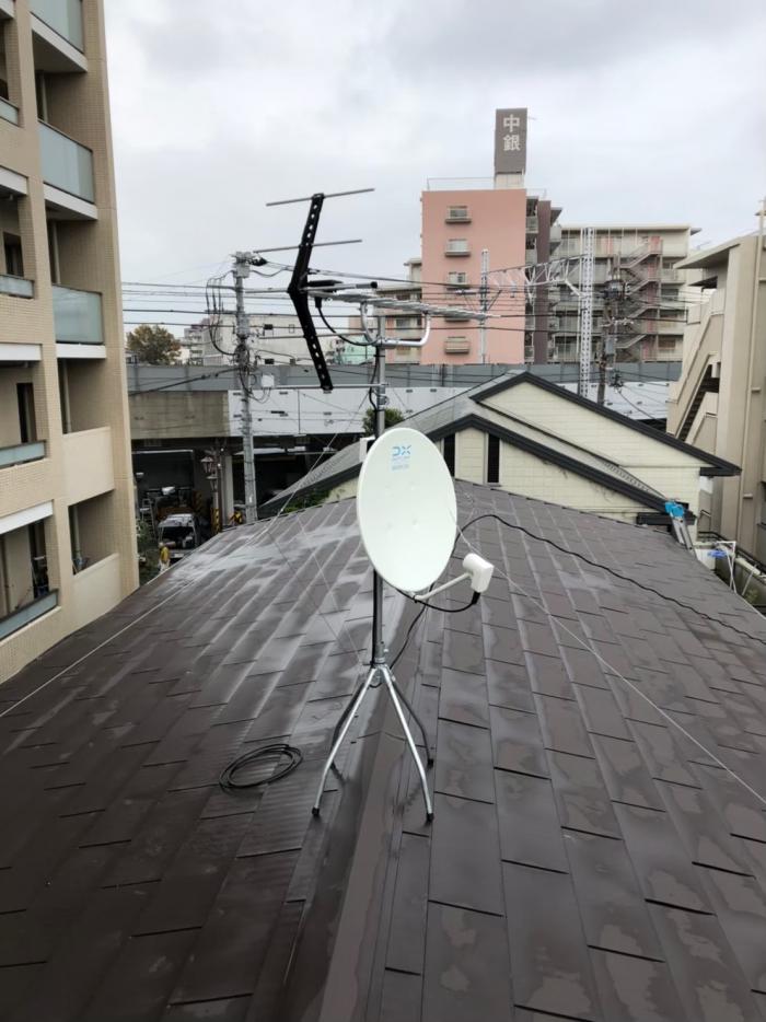 板橋区蓮根|UHFアンテナ+BS/CSアンテナ工事
