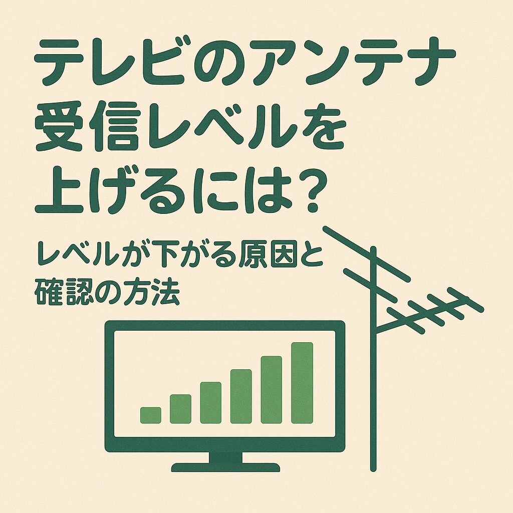 テレビのアンテナ受信レベルを上げるには？ レベルが下がる原因と確認の方法、自力での対処法をアンテナ工事のプロが解説