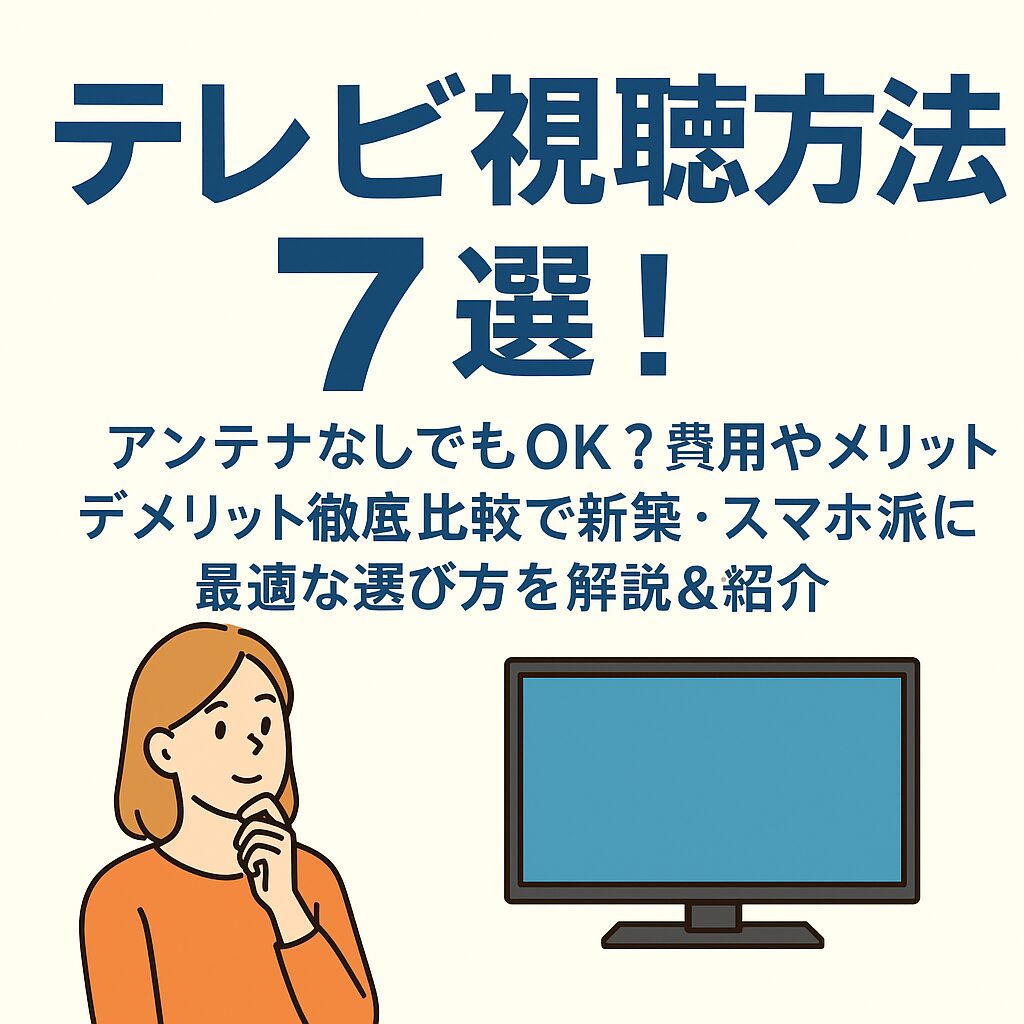 テレビ視聴方法7選！アンテナなしでもOK？費用やメリットデメリット 