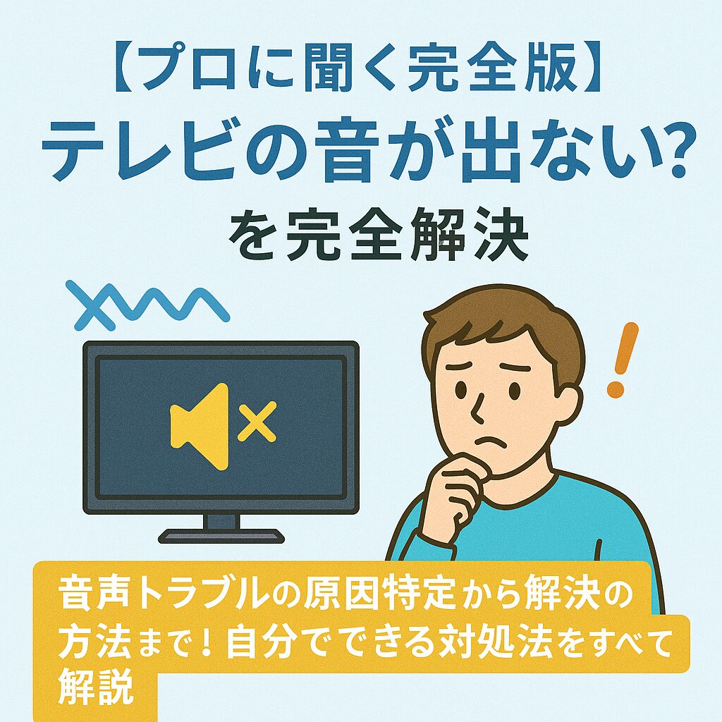 プロに聞く完全版】テレビの音が出ない?音声トラブルの原因特定から プロに聞く完全版】テレビの音が出ない?音声トラブルの原因特定から