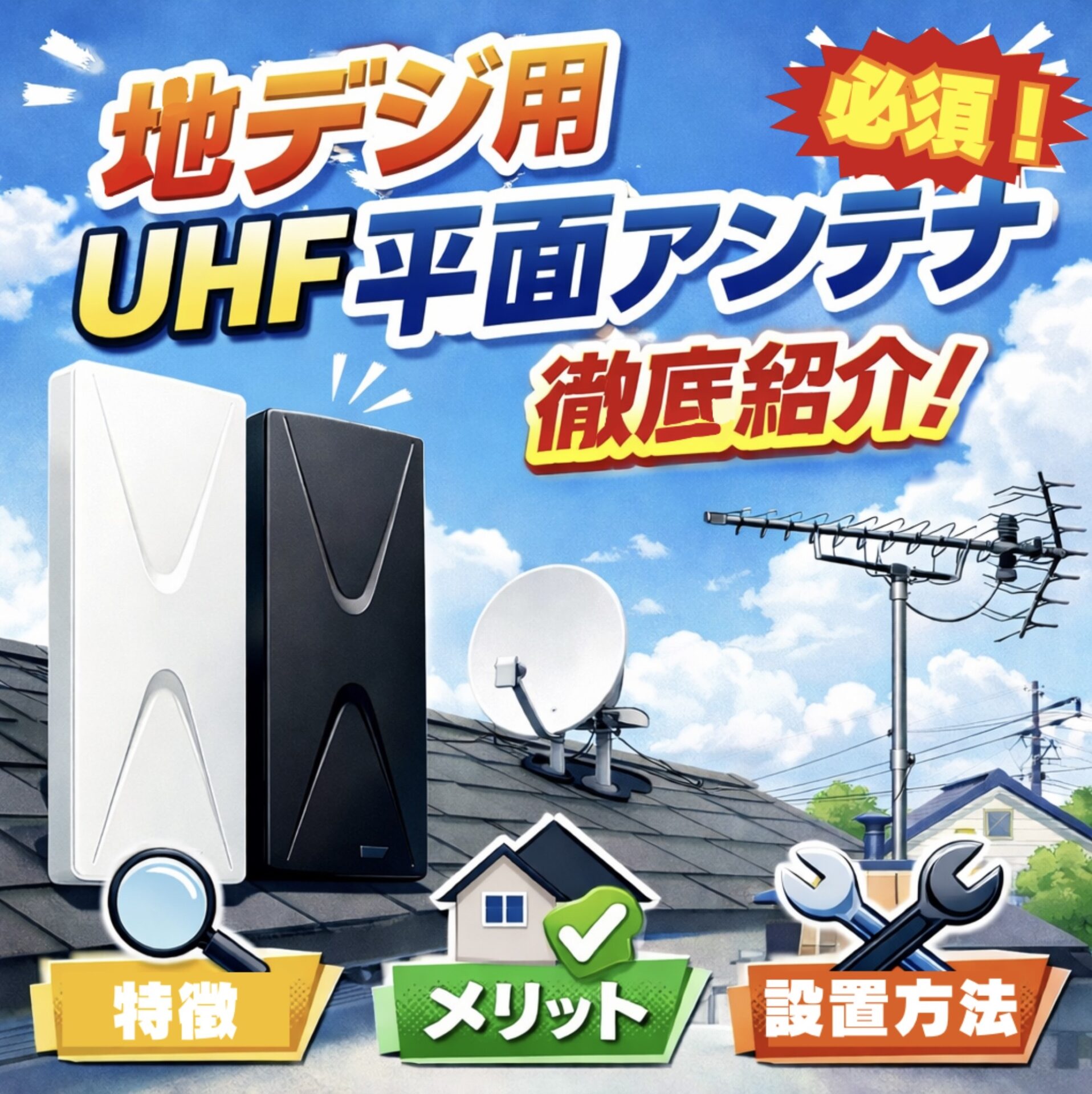 地デジ用UHF平面アンテナ徹底紹介！メリット・デメリットからDX