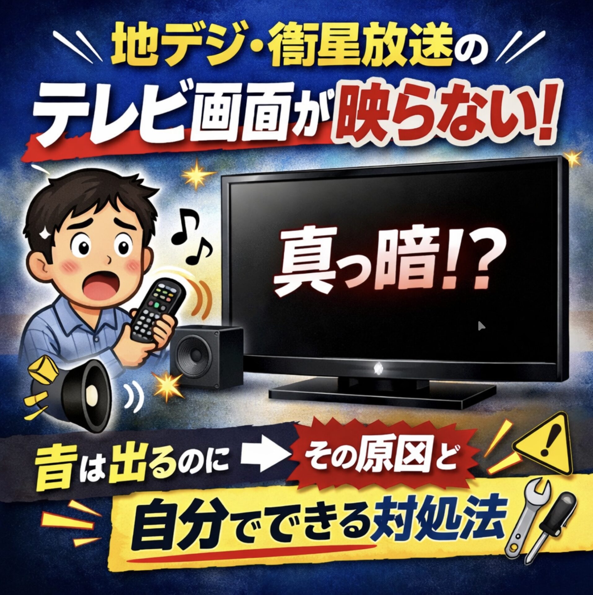50インチ、映らないチャンネルがありますのでモニターとして 地デジ・衛星放送のテレビ画面が映らない！音は出るのに真っ暗？その