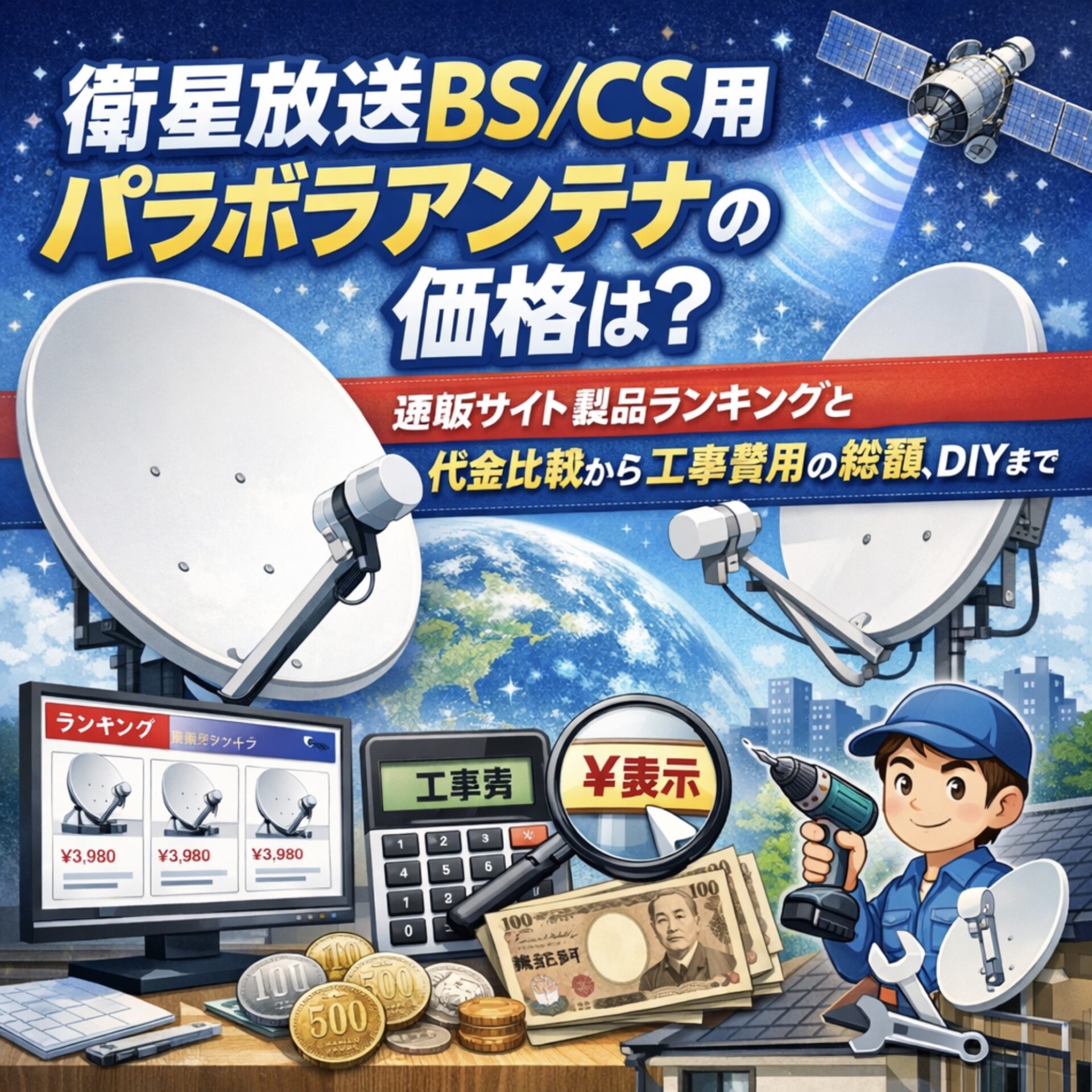 衛星放送BS/CS用パラボラアンテナの価格は？通販サイト製品ランキング