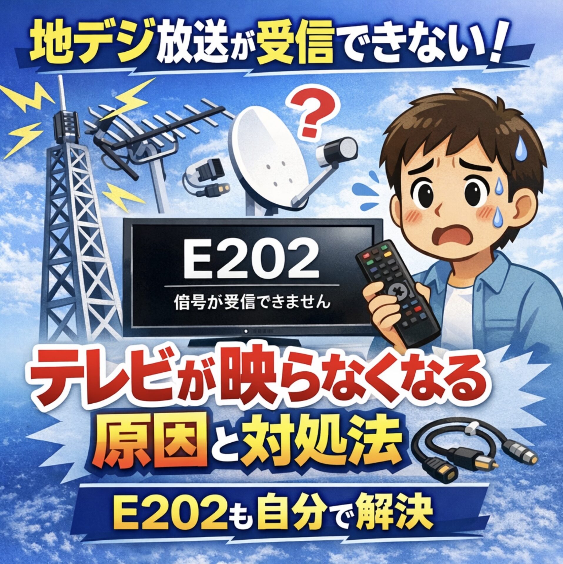 地デジ放送が受信できない！テレビが映らなくなる原因と初歩の対処法